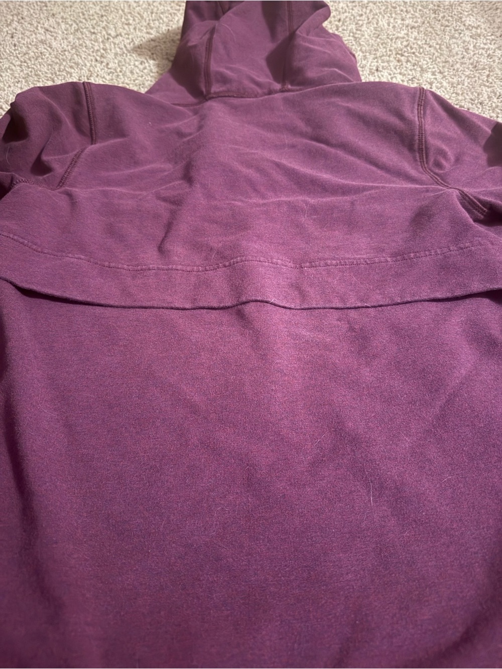 Women’s Zip-Up Hoodie Jacket - Deep Plum - Picture 4 of 5